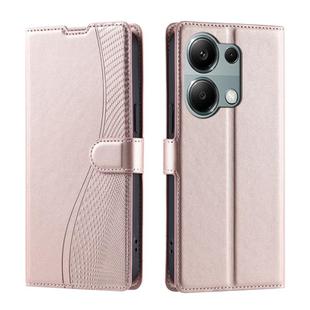 For Xiaomi Poco M6 Pro 4G Voltage Ultra-thin Dot Leather Phone Case(Rose Gold)