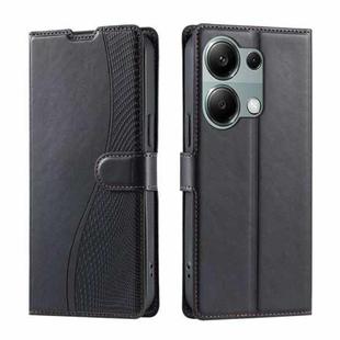 For Xiaomi Poco M6 Pro 4G Voltage Ultra-thin Dot Leather Phone Case(Black)