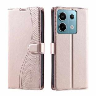 For Xiaomi Poco X6 Pro 5G Global Voltage Ultra-thin Dot Leather Phone Case(Rose Gold)