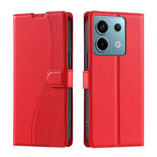 For Xiaomi Poco X6 Pro 5G Global Voltage Ultra-thin Dot Leather Phone Case(Red)