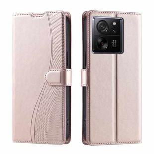 For Xiaomi 13T / 13T Pro Voltage Ultra-thin Dot Leather Phone Case(Rose Gold)