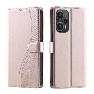 For Xiaomi Poco F5 Voltage Ultra-thin Dot Leather Phone Case(Rose Gold)