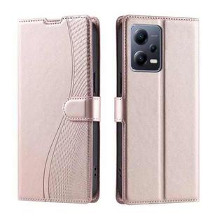 For Xiaomi Poco X5 5G Voltage Ultra-thin Dot Leather Phone Case(Rose Gold)