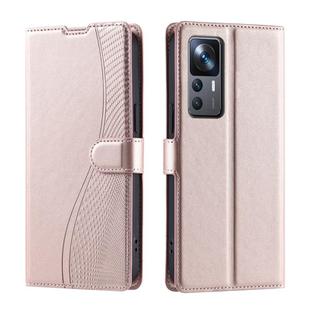 For Xiaomi 12T / 12T Pro Voltage Ultra-thin Dot Leather Phone Case(Rose Gold)