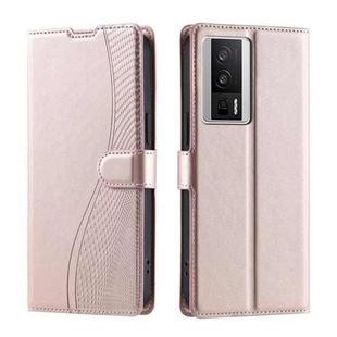 For Xiaomi Poco F5 Pro Voltage Ultra-thin Dot Leather Phone Case(Rose Gold)