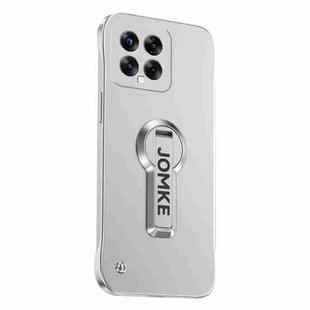 For Xiaomi 14 Baking Varnish 360 Rotate Holder No Frame PC Phone Case(Silver)
