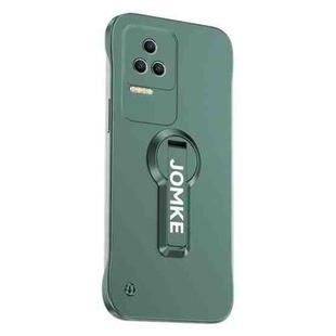 For Redmi K50 Baking Varnish 360 Rotate Holder No Frame PC Phone Case(Green)