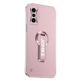 For Redmi K50 Gaming Baking Varnish 360 Rotate Holder No Frame PC Phone Case(Pink)