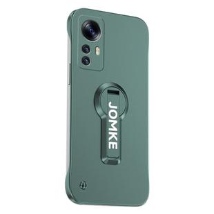 For Redmi K50 Ultra Baking Varnish 360 Rotate Holder No Frame PC Phone Case(Green)