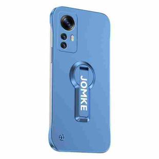 For Redmi K50 Ultra Baking Varnish 360 Rotate Holder No Frame PC Phone Case(Blue)