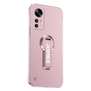 For Redmi K50 Ultra Baking Varnish 360 Rotate Holder No Frame PC Phone Case(Pink)