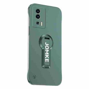 For Redmi K60 Baking Varnish 360 Rotate Holder No Frame PC Phone Case(Green)