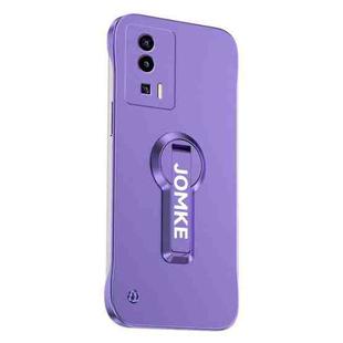 For Redmi K60 Baking Varnish 360 Rotate Holder No Frame PC Phone Case(Purple)