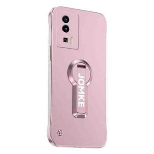 For Redmi K60 Baking Varnish 360 Rotate Holder No Frame PC Phone Case(Pink)