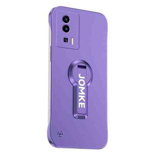 For Redmi K60 Pro Baking Varnish 360 Rotate Holder No Frame PC Phone Case(Purple)