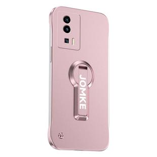 For Redmi K60 Pro Baking Varnish 360 Rotate Holder No Frame PC Phone Case(Pink)