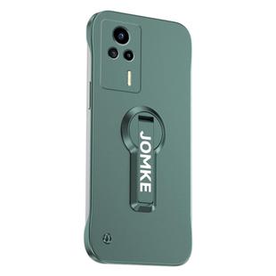 For Redmi K60E Baking Varnish 360 Rotate Holder No Frame PC Phone Case(Green)