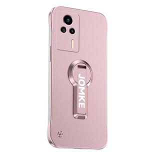 For Redmi K60E Baking Varnish 360 Rotate Holder No Frame PC Phone Case(Pink)