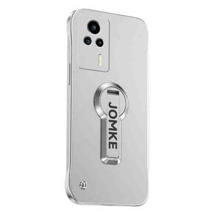 For Redmi K60E Baking Varnish 360 Rotate Holder No Frame PC Phone Case(Silver)