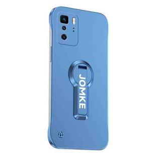 For Redmi Note 10 Pro Baking Varnish 360 Rotate Holder No Frame PC Phone Case(Blue)