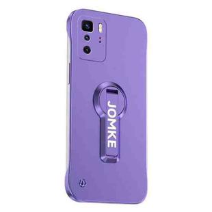 For Redmi Note 10 Pro Baking Varnish 360 Rotate Holder No Frame PC Phone Case(Purple)