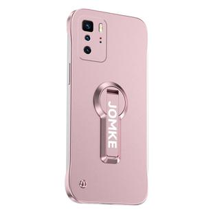 For Redmi Note 10 Pro Baking Varnish 360 Rotate Holder No Frame PC Phone Case(Pink)