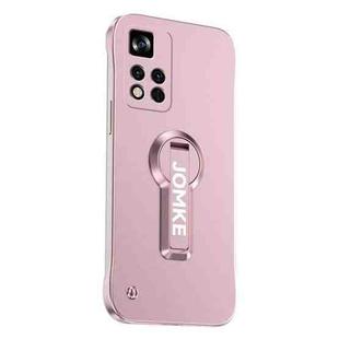 For Redmi Note 11 Pro Baking Varnish 360 Rotate Holder No Frame PC Phone Case(Pink)