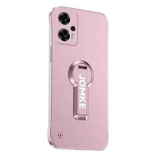 For Redmi Note 11T Pro Baking Varnish 360 Rotate Holder No Frame PC Phone Case(Pink)