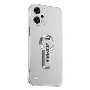 For Redmi Note 11T Pro Baking Varnish 360 Rotate Holder No Frame PC Phone Case(Silver)