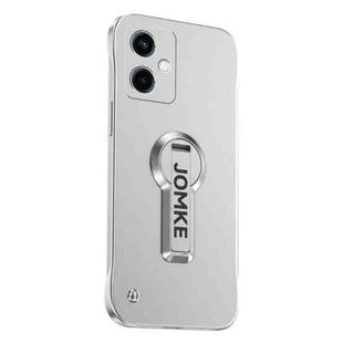 For Redmi Note 12 4G Global Baking Varnish 360 Rotate Holder No Frame PC Phone Case(Silver)