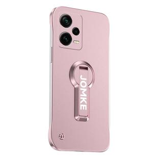 For Redmi Note 12 Pro 4G Baking Varnish 360 Rotate Holder No Frame PC Phone Case(Pink)