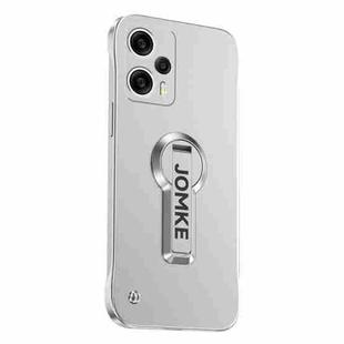 For Redmi Note 12 Turbo Baking Varnish 360 Rotate Holder No Frame PC Phone Case(Silver)