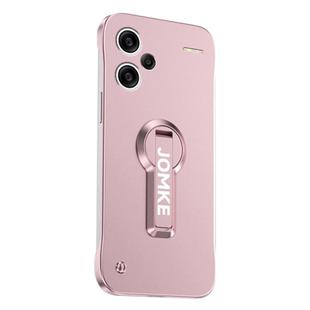 For Redmi Note 13 Pro+ Baking Varnish 360 Rotate Holder No Frame PC Phone Case(Pink)