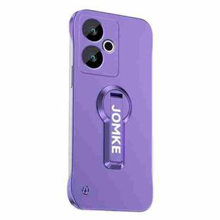 For Redmi Turbo 3 Baking Varnish 360 Rotate Holder No Frame PC Phone Case(Purple)