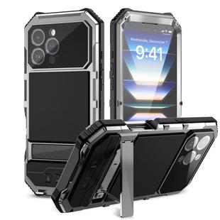 For iPhone 16 Pro Max R-JUST Life Waterproof Dustproof Shockproof Holder Phone Case(Silver)