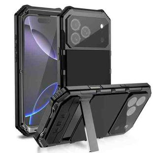 For iPhone 17 Pro R-JUST Life Waterproof Dustproof Shockproof Holder Phone Case(Black)