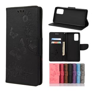 For Samsung Galaxy Note20 Butterflies Embossing Horizontal Flip Leather Case with Holder & Card Slots & Wallet(Black)