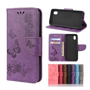 For Samsung Galaxy A01 Core Butterflies Embossing Horizontal Flip Leather Case with Holder & Card Slots & Wallet(Purple)