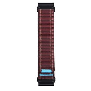 For Garmin 26mm Nylon Loop Hook And Loop Fastener Quick Release Watch Band(Wine Red)