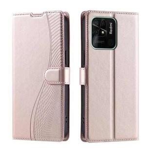 For Redmi 10C Global / 10 India / 10 Power Voltage Ultra-thin Dot Leather Phone Case(Rose Gold)