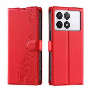 For Redmi K70 Voltage Ultra-thin Dot Leather Phone Case(Red)