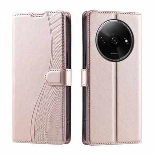 For Redmi A3 4G Global Voltage Ultra-thin Dot Leather Phone Case(Rose Gold)