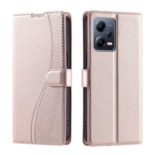 For Redmi Note 12 Pro 5G Global Voltage Ultra-thin Dot Leather Phone Case(Rose Gold)