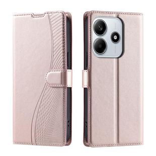 For Redmi Note 14 5G Voltage Ultra-thin Dot Leather Phone Case(Rose Gold)