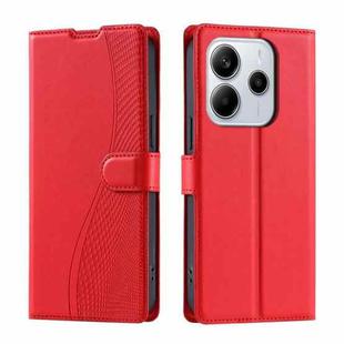 For Redmi Note 14 Pro 4G Global Voltage Ultra-thin Dot Leather Phone Case(Red)