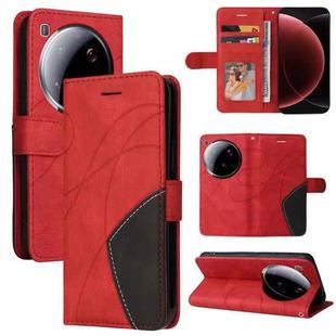 For Xiaomi 15 Ultra 5G Global Dual-color Splicing Flip Leather Phone Case(Red)