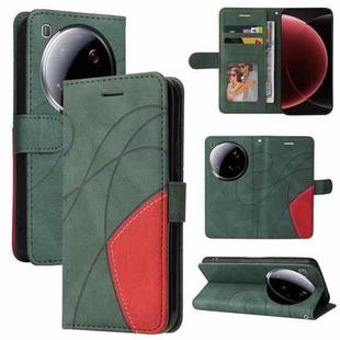 For Xiaomi 15 Ultra 5G Global Dual-color Splicing Flip Leather Phone Case(Green)