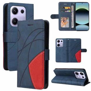 For Xiaomi Poco M6 Pro 4G Global Dual-color Splicing Flip Leather Phone Case(Blue)