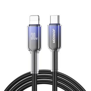 JOYROOM S-A42 Crystal Clear Series Fast Charging Data Cable, Type-C to 8 Pin Cable, Length: 1.2m(Black)