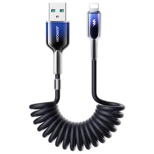 JOYROOM S-A43 3A USB to 8 Pin Coiled Fast Charging Data Cable, Length:1.5m(Black)